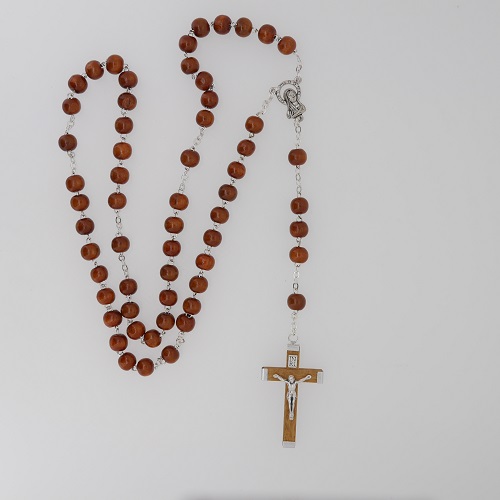 Wooden Bead Rosary Brown